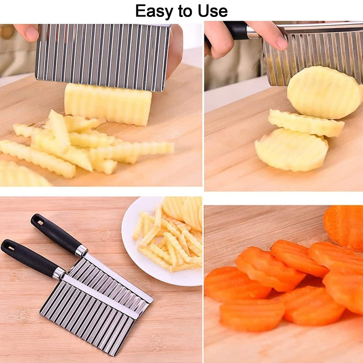 Stainless Steel Crinkle Cutter Knife for Salad - comparison shot