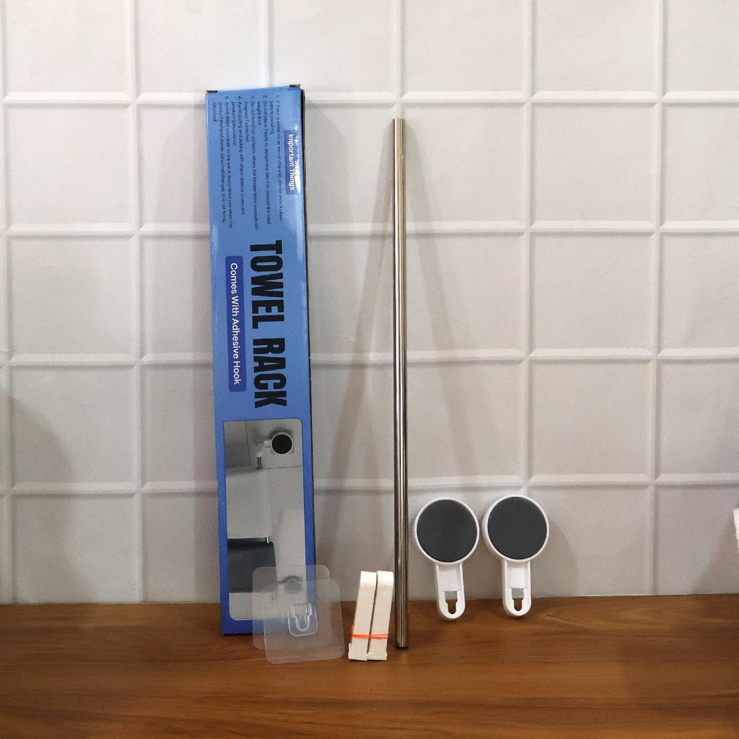 Self-Adhesive Towel Rod / Rack - (1 Pc)