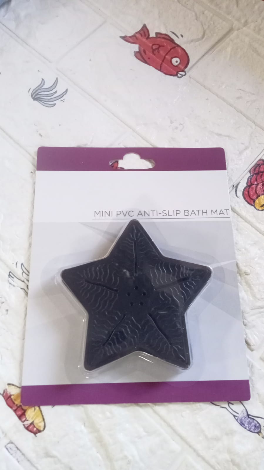 Mini PVC Anti Slip Bat Mat Star Shaped for Kids 4 Pc Set