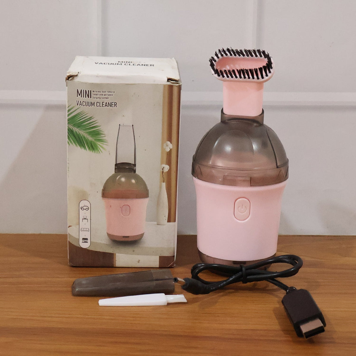 2 in 1 Mini Vacuum Cleaner with Brush Attachment (1 pc)