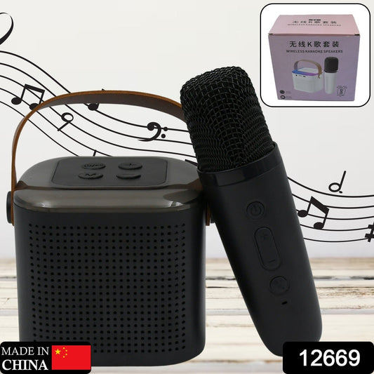 Wireless Speaker Microphone Set with RGB Light – Portable Karaoke