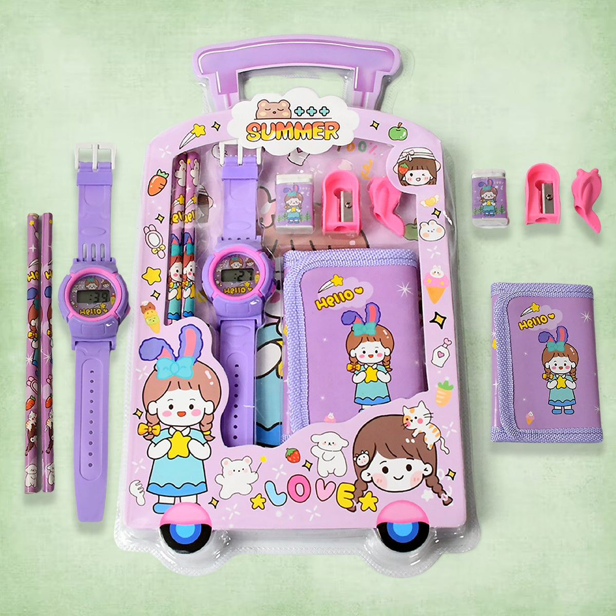 Stationery Set for Kids – 7-in-1 School Kit (Pack of 7 Pcs)