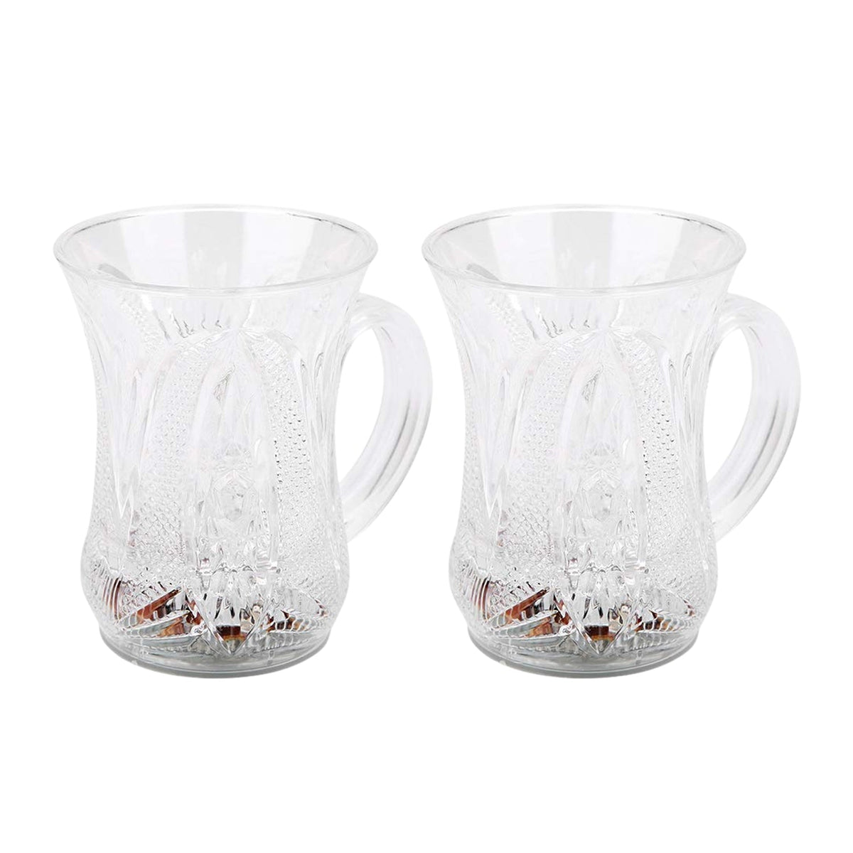 LED Light-Up Party Cups - Flashing Water-Activated Drinking Glasses Handle (2-Piece)