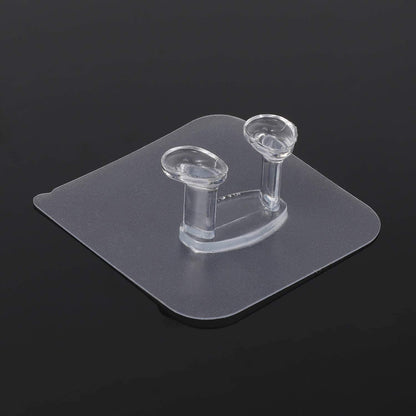 Transparent Self-Adhesive Wall Hook Waterproof & Oil-Proof Strong Holder (1 Pc)