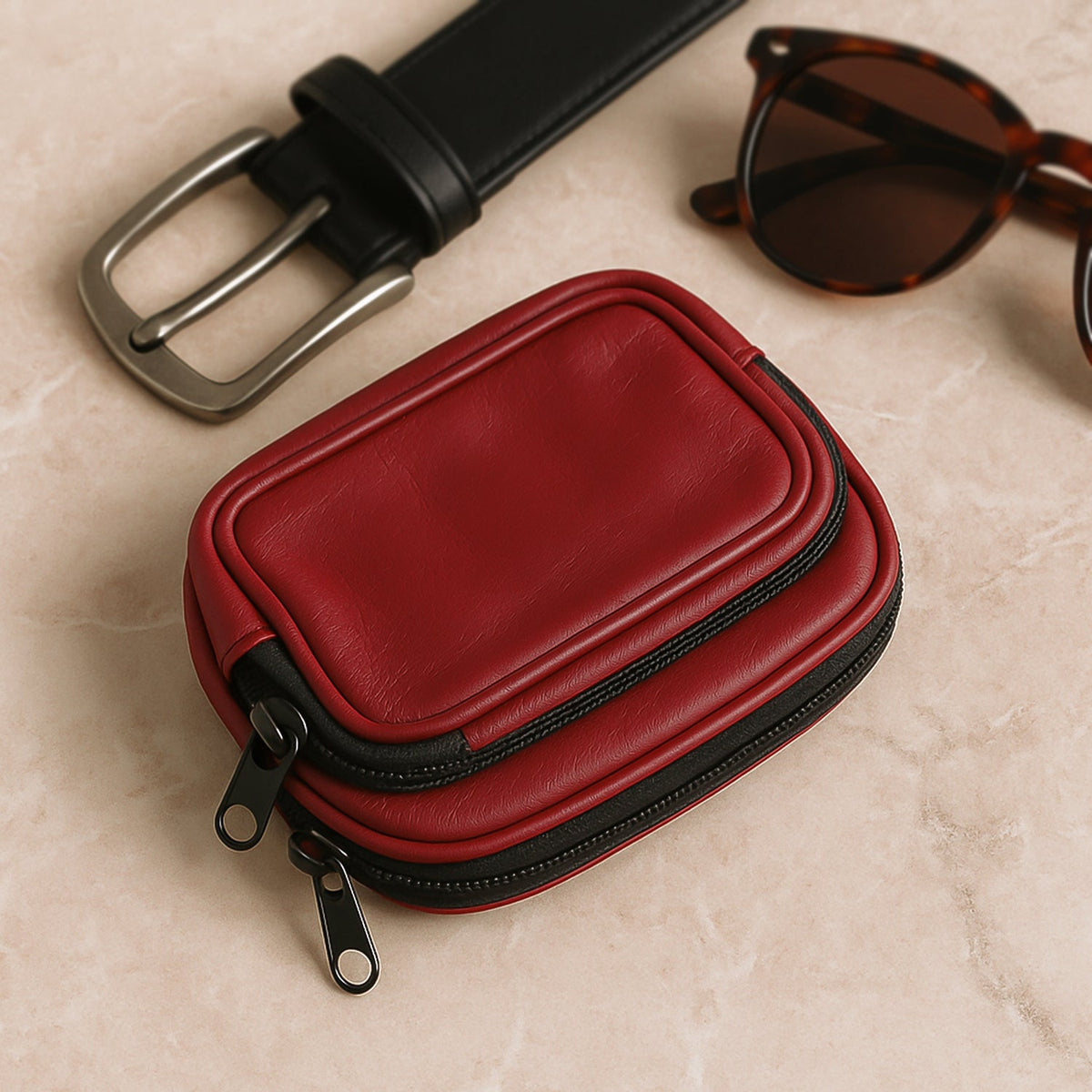 Premium Leather Zippered Card Holder