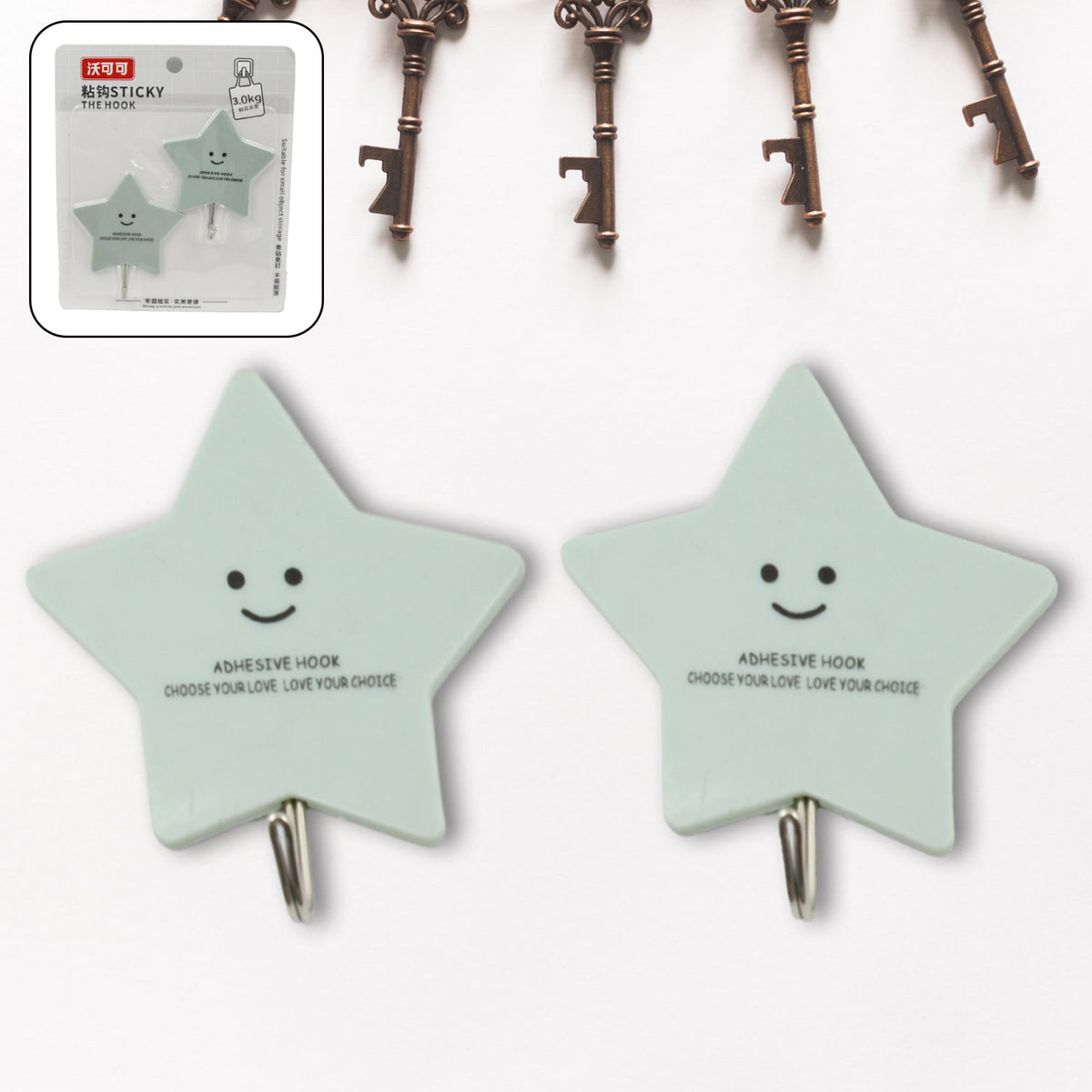 Multipurpose Strong Self-Adhesive Hooks – Heavy Plastic Wall Hooks for Home & Office