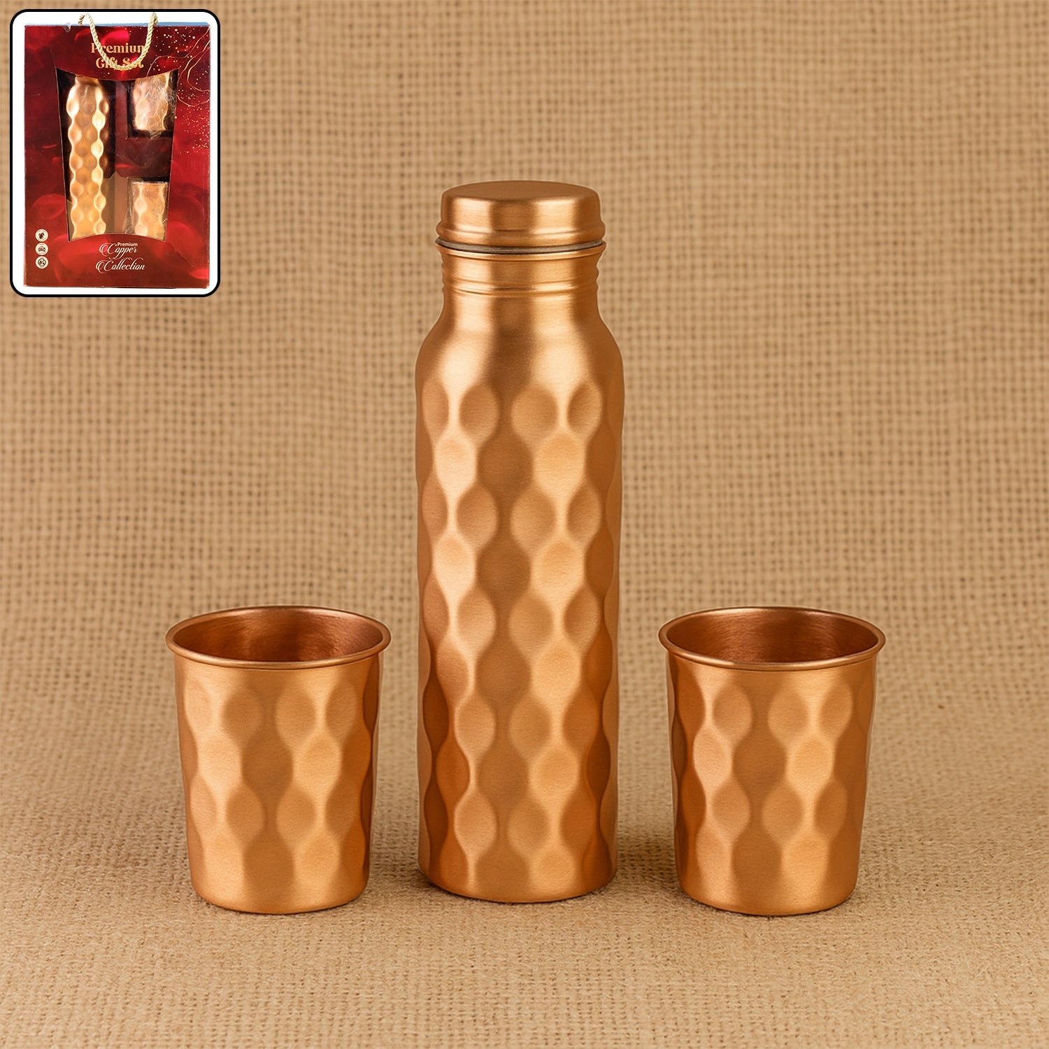 Diamond Cut Copper Gift Box Set