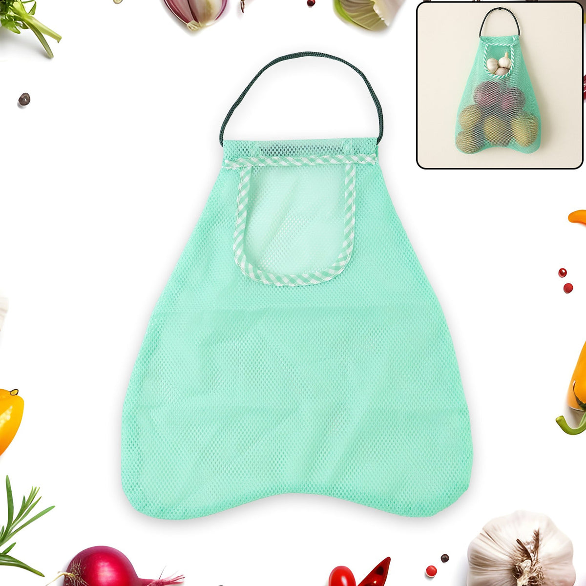 Wall Mounted Mesh Storage Bag