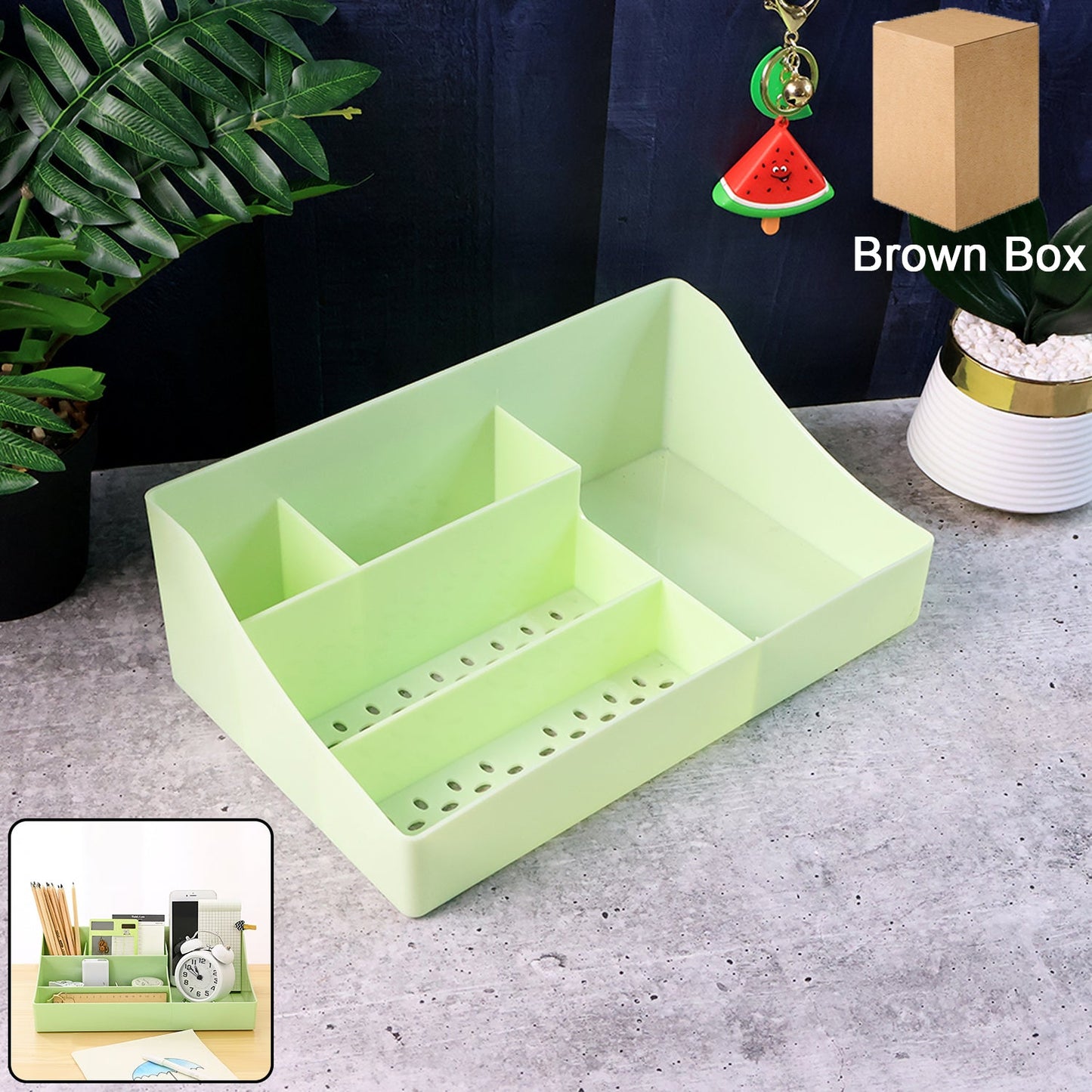 Multi-Section Desk Organizer Storage Tray 