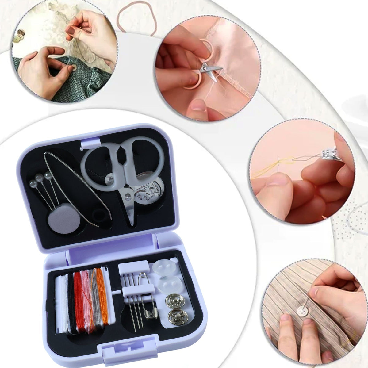  Compact Portable Sewing Kit - scale
