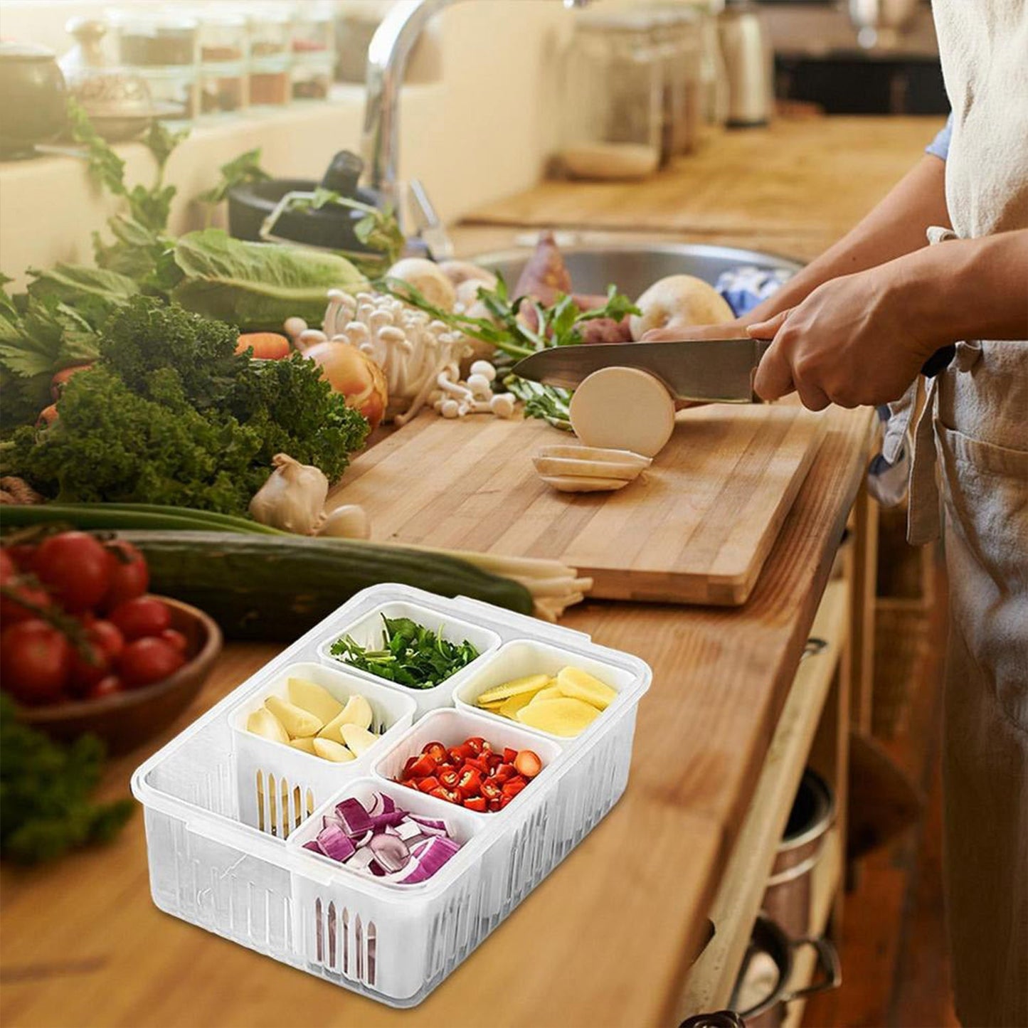 Fridge Storage Box – Freezer & Kitchen Organizer for Vegetables & Food (1 Pc)