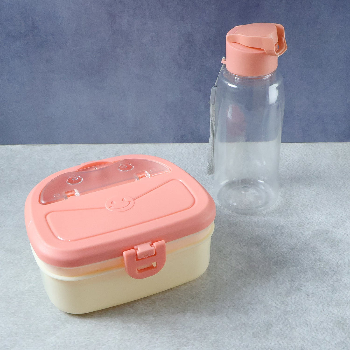 Plastic Lunch Box with Water Bottle Combo Set (1 Set)