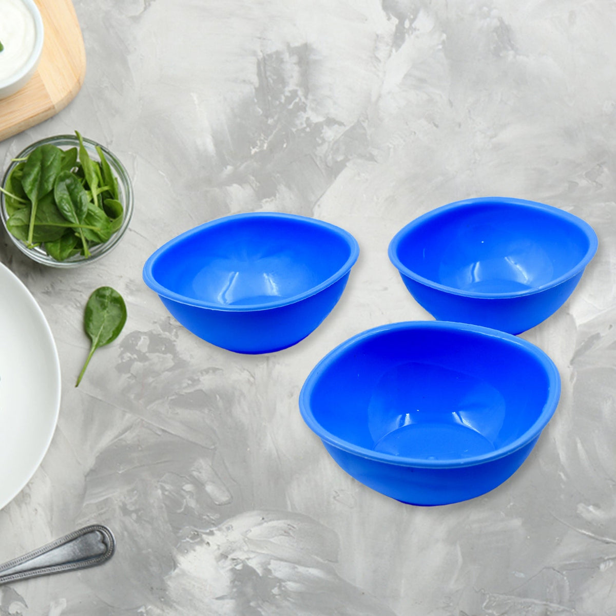 BPA Free Plastic Bowl Set for Cereal Salad Rice Soup Pasta Snack  3 Pc