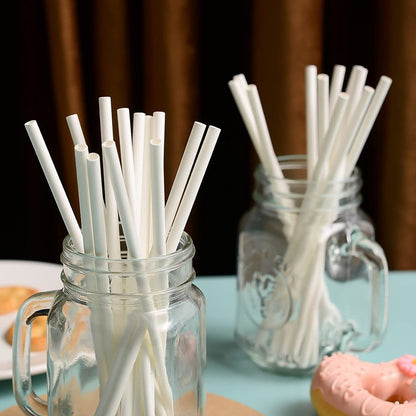 Paper Straw – Plain 6 mm Diameter, 200 mm Length, 50 Pcs Pack