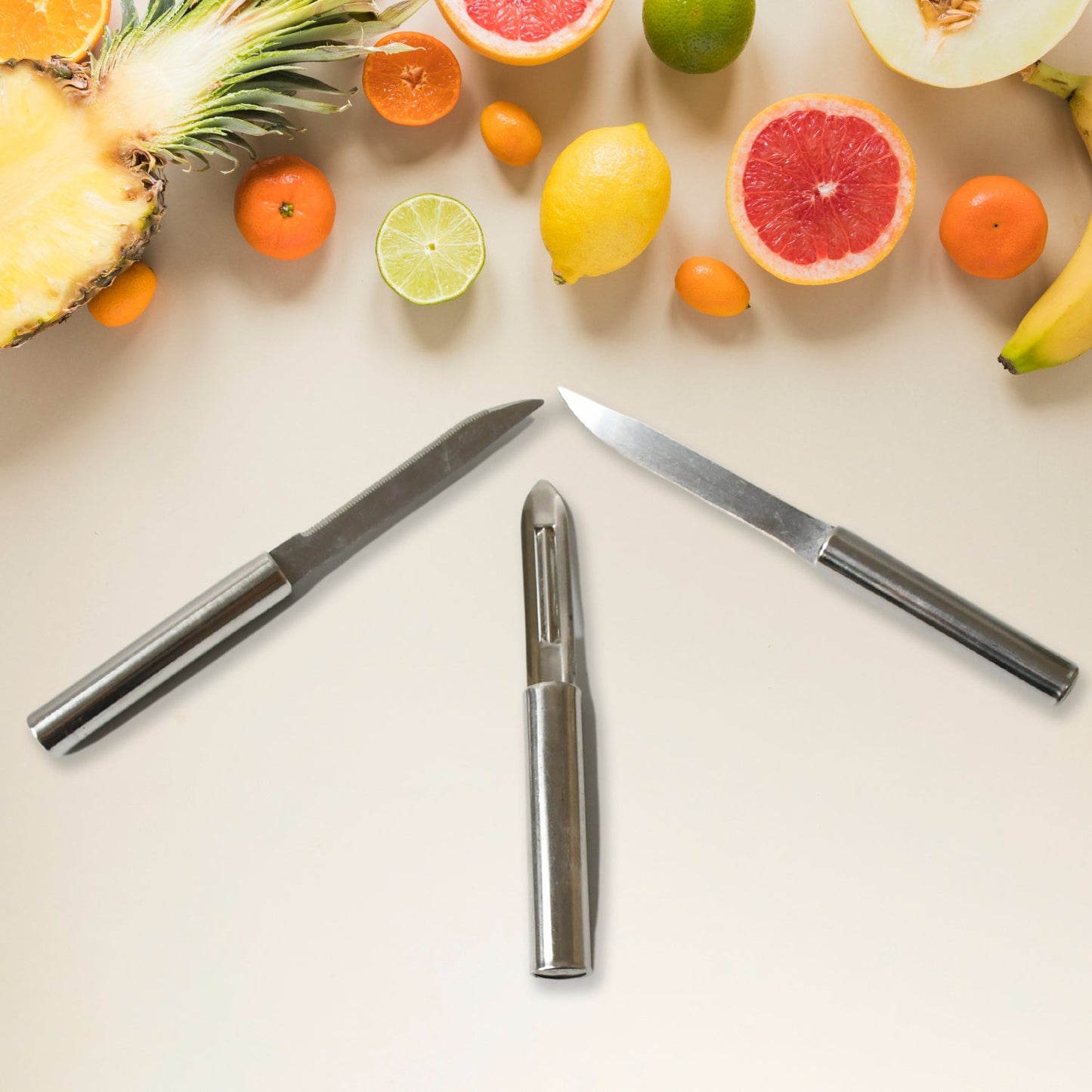Stainless Steel Multipurpose Sharp Cutting Knife for Fruit Meat Vegetables 3 Pc