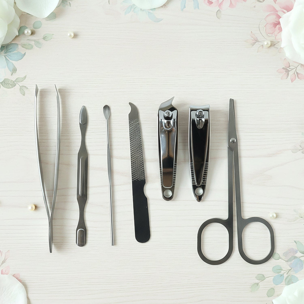 7 in 1 Stainless Steel Manicure Pedicure Grooming Kit