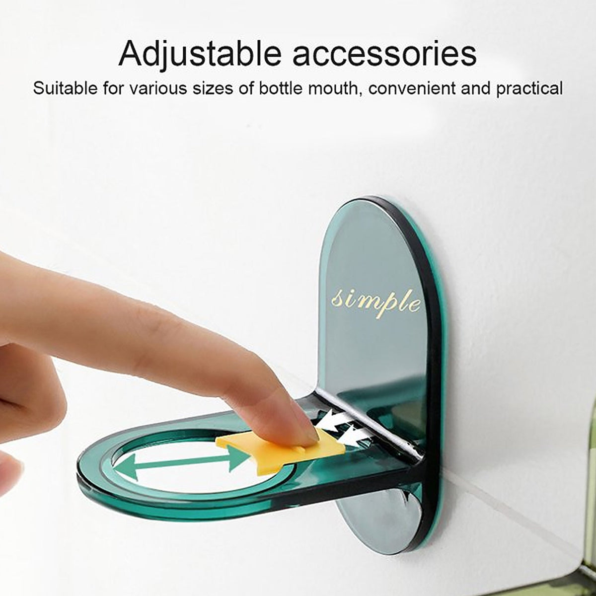 Wall Mounted Shower Gel Bottle Holder L‑Shape Rust Resistant Seamless Hook