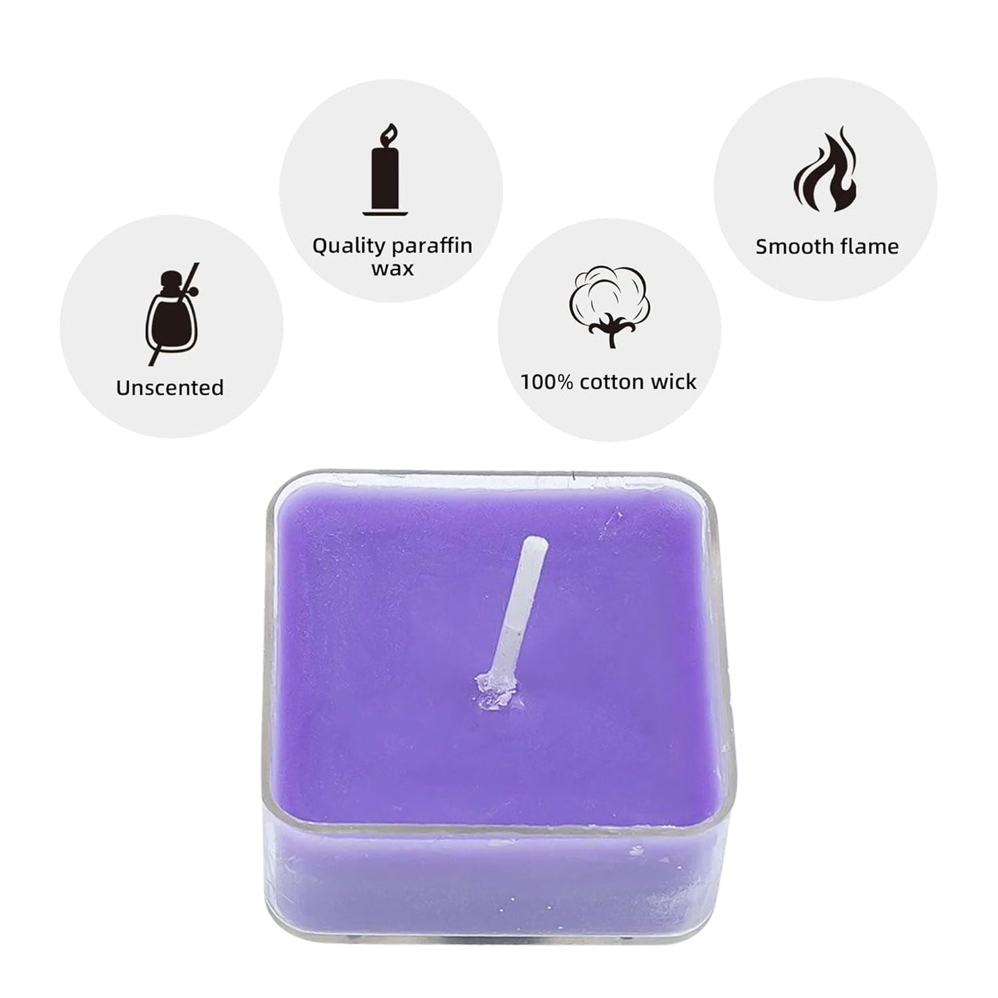 Smokeless Scented Acrylic Lavender Tealight Candles | Scented Acrylic Tealight Candle Set of 1 for Home Decoration and Celebrations | Long Burning Time Candle, Diwali (1 Pc / Mix Color)