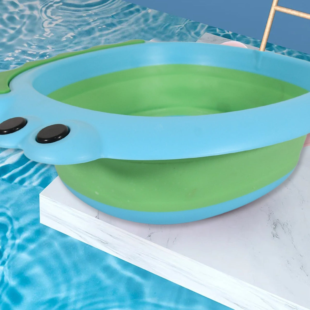 Frog Shape Foldable Baby Wash Basin – Space-Saving Face Washing Tub (33×31cm)