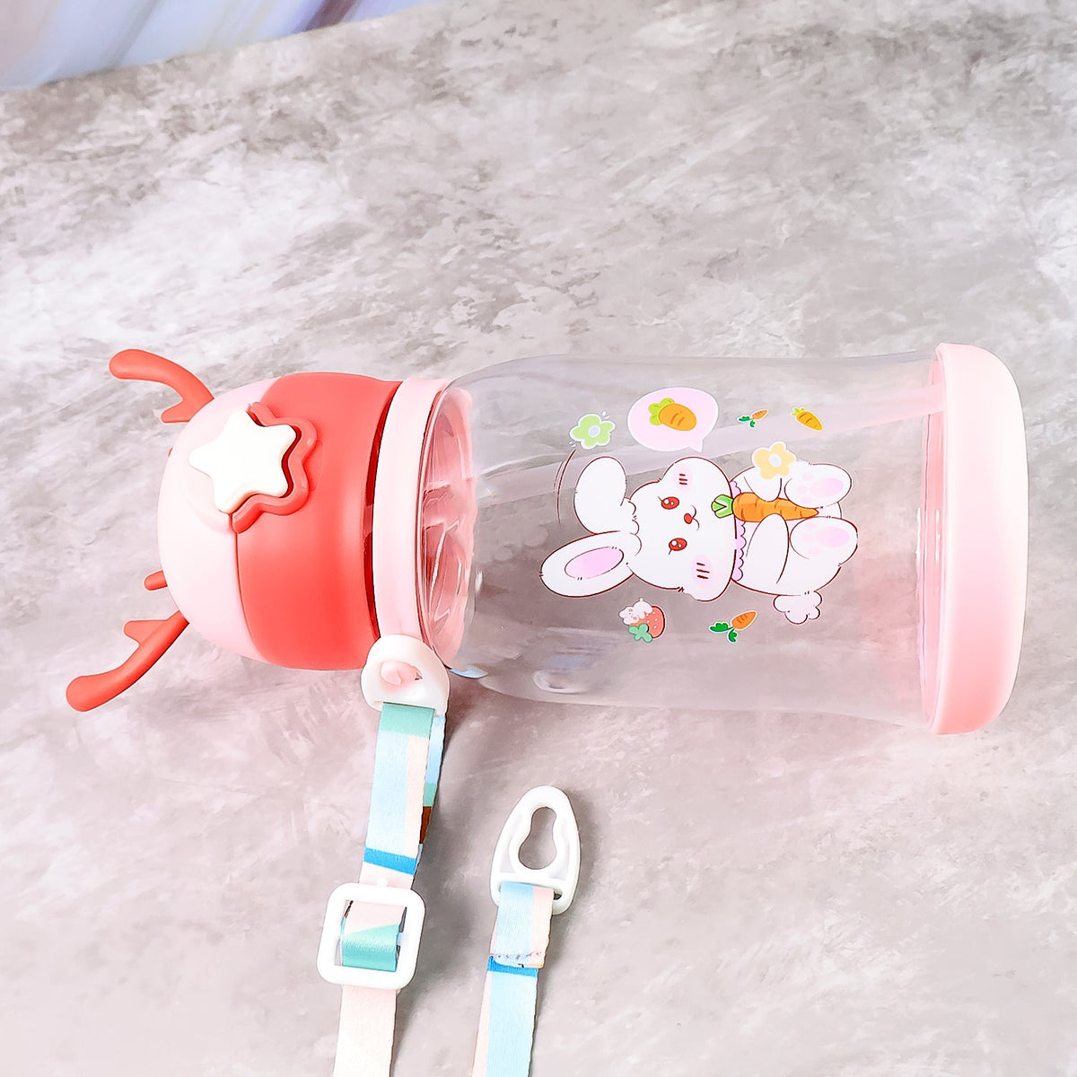  Cute Cartoon Water Bottle 450ML - specs detail shot