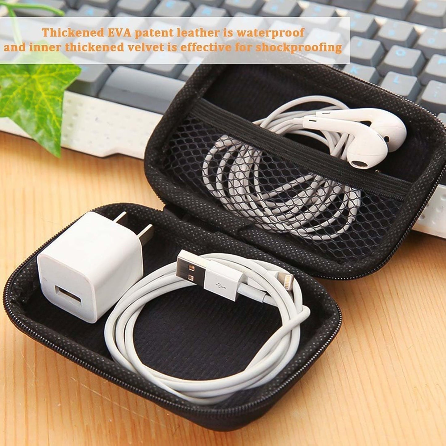 Premium Hard Shell Portable Storage Case with Zipper Closure (1 Pc)