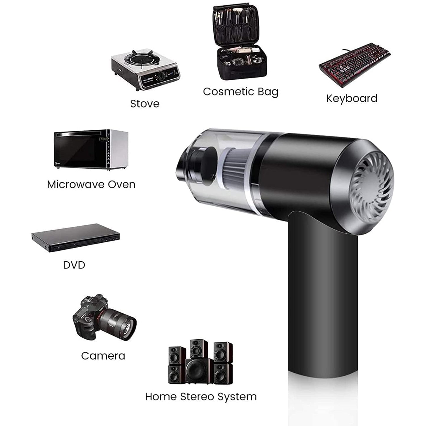 2 in 1 Wireless Vacuum Cleaner – 120W Handheld USB Rechargeable for Home & Car (1 Pc)