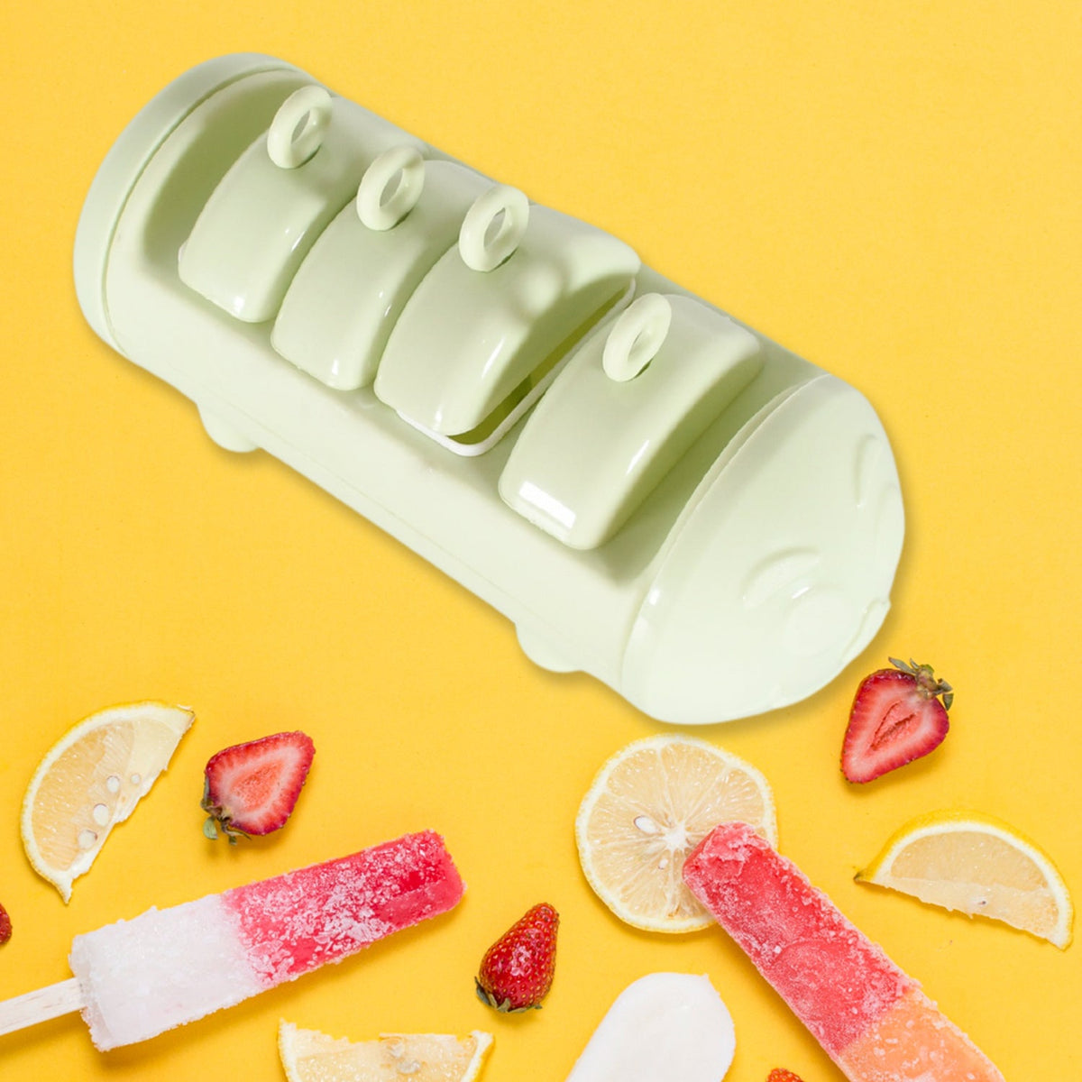 Cartoon Ice Candy Mold – 4-Cup Multicolor Set (1 Pc)