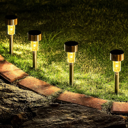 Solar-Powered Stainless Steel Garden Pathway Lights 31x4 cm (2 Pc)
