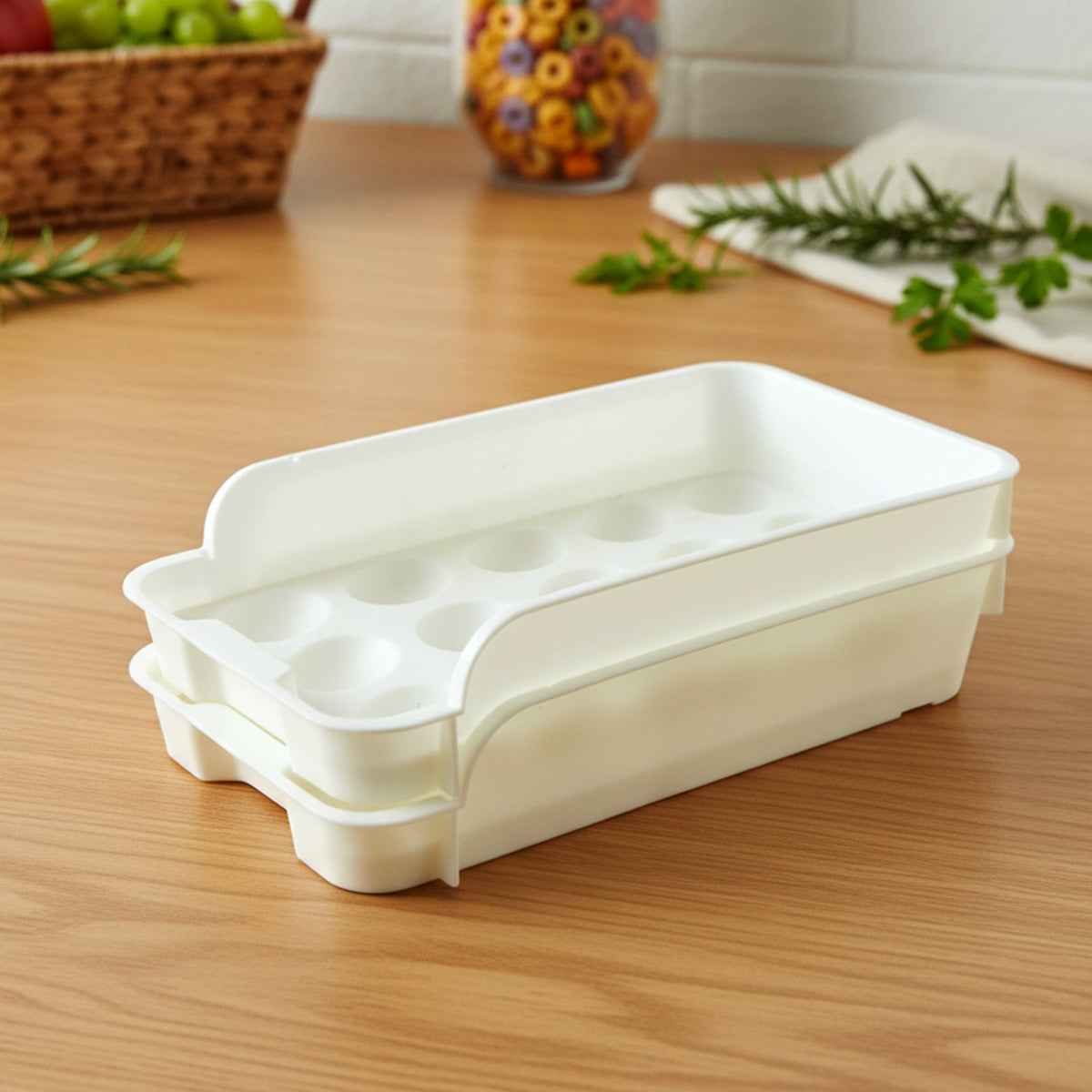 kitchen egg storage container organizer
