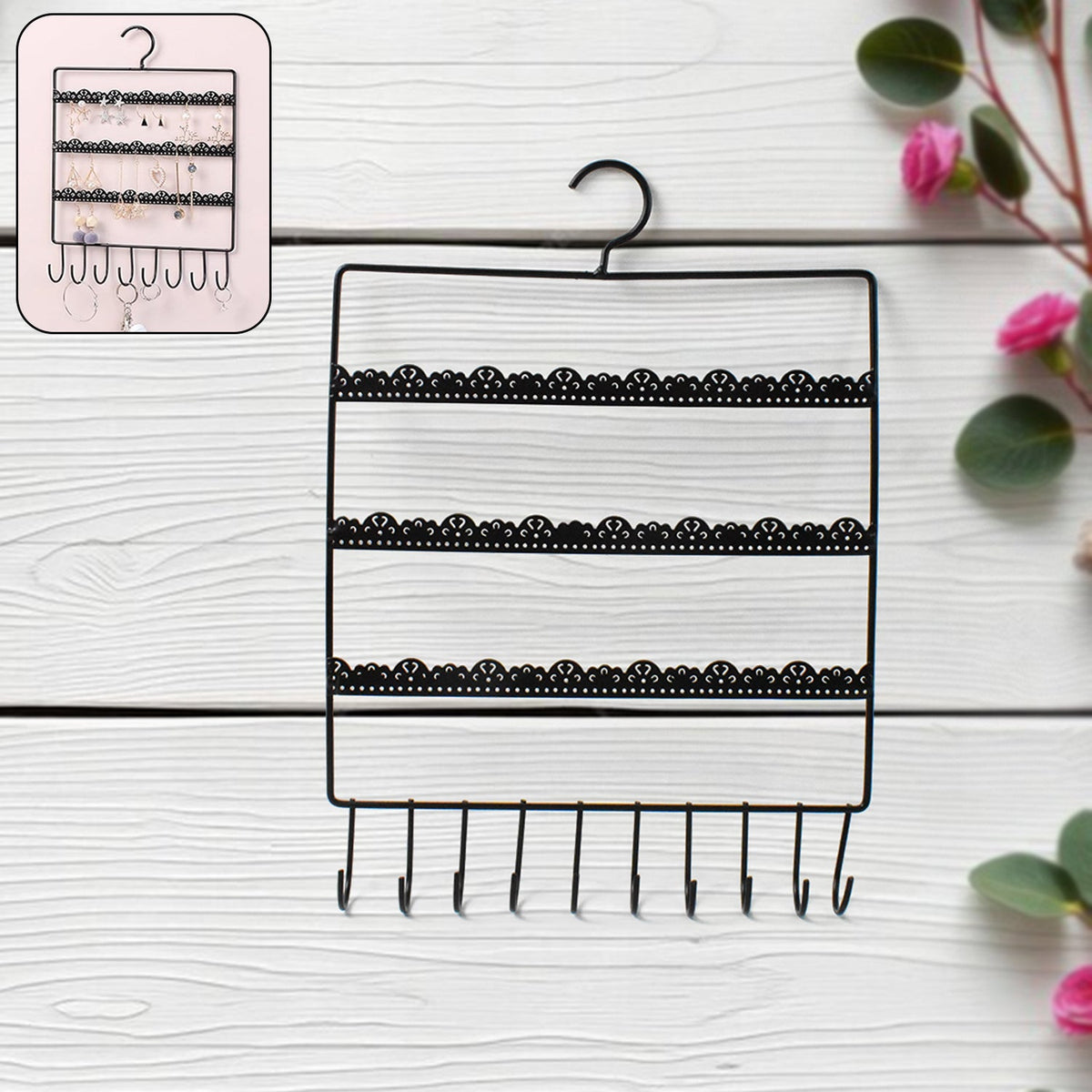 Hanging jewellery rack organizer full view India