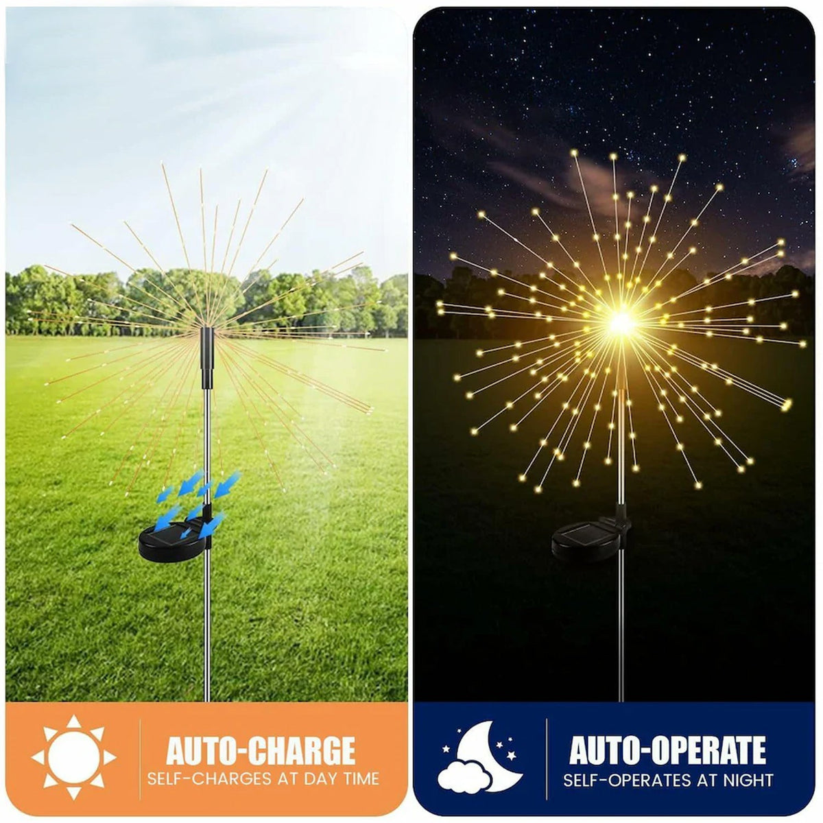 Decorative Solar Firework LED Garden Lights (2 Pc)