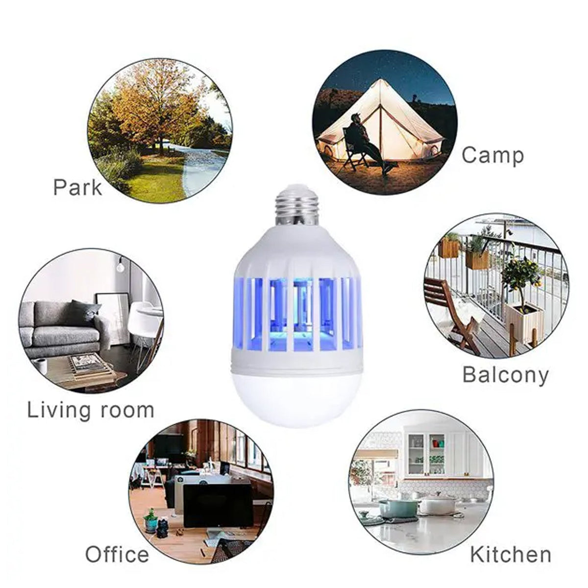 5W Mosquito Killer Lamp E27 LED Zapper for Summer Insects & Moths