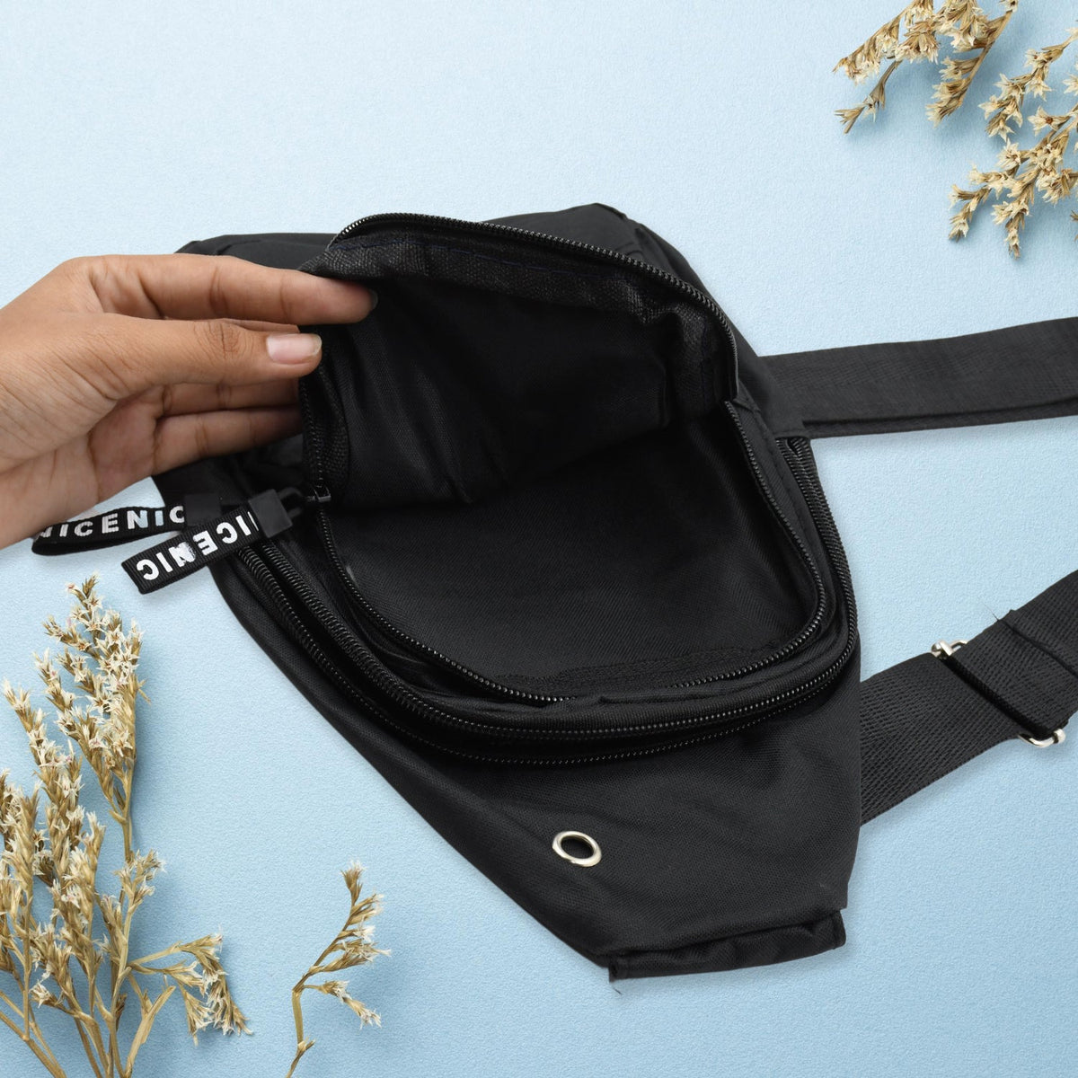 Waterproof Anti-Theft Crossbody Fanny Pack – (1 Pc, Black & Grey)
