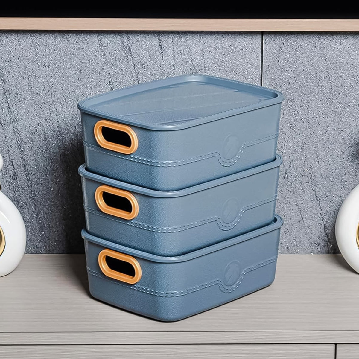 Snap Tote Handle Basket Trio