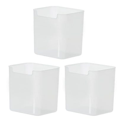 3 Pcs Clear Plastic Organizer Versatile Drawer Tray for Desk Makeup Bathroom Kitchen
