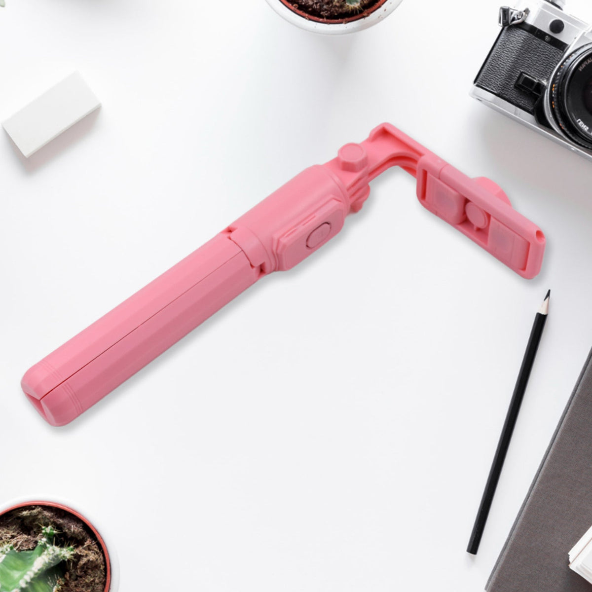Portable Foldable Selfie Stick with Remote Control, YouTuber Video Recording (1 Pc)