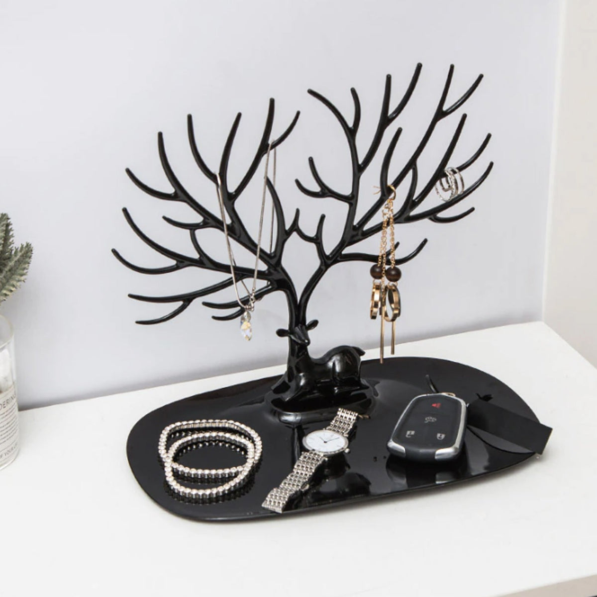 Deer earring holder stand top view India