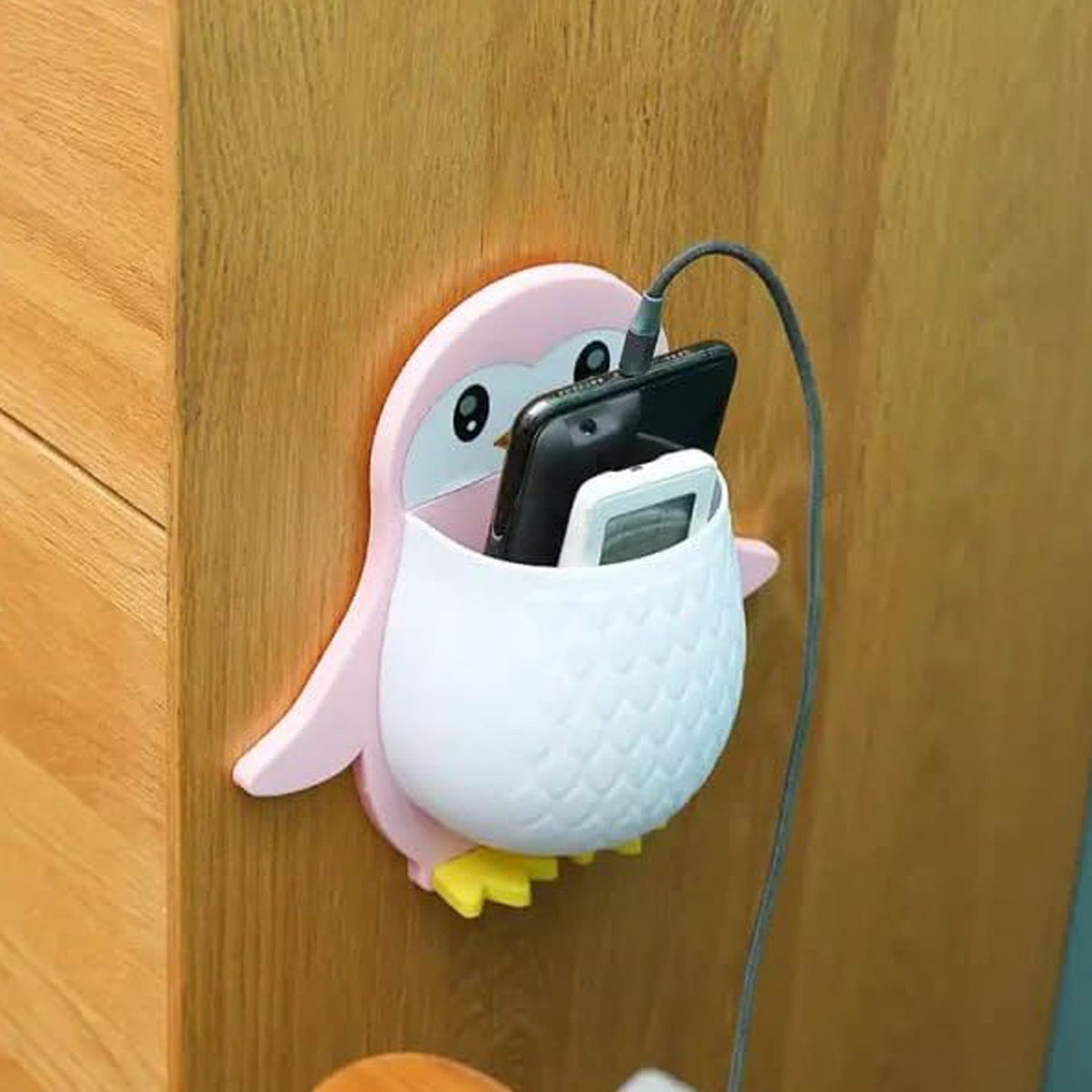 Penguin Storage Box, Wall Nightstand, Office Plastic Wall Mount