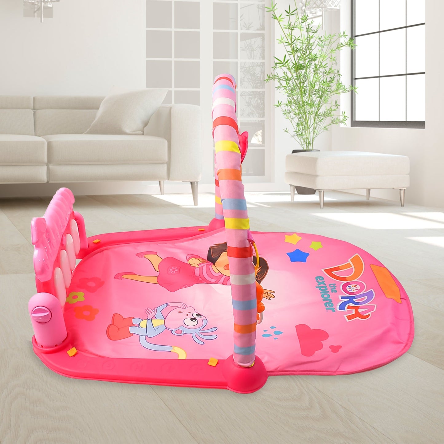 2in1 Baby Kick and Play Piano Gym Mat & Fitness Rack (1 Set)