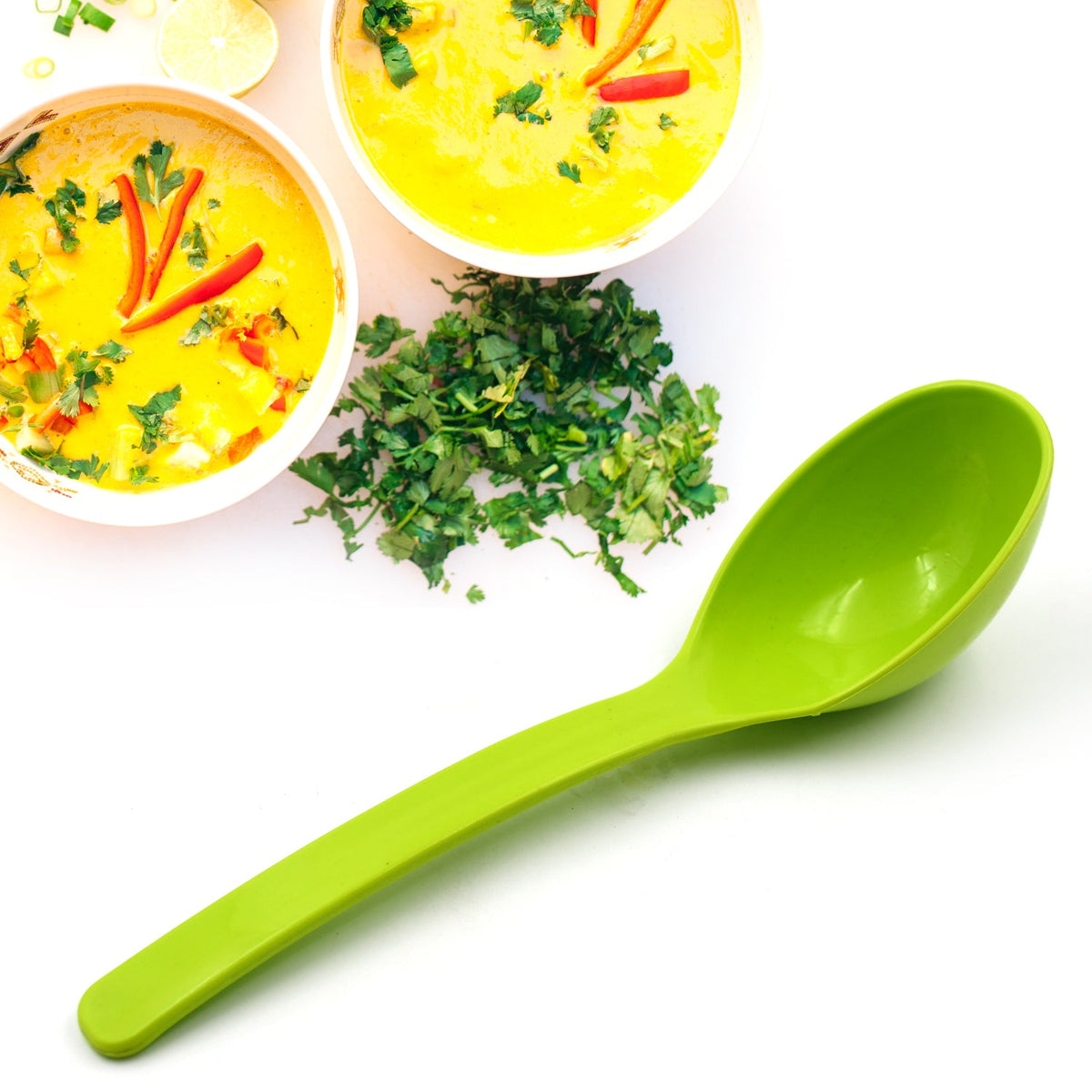 Plastic Kitchen Ladle for Frying, Curry & Serving Food (2 Pc Set)