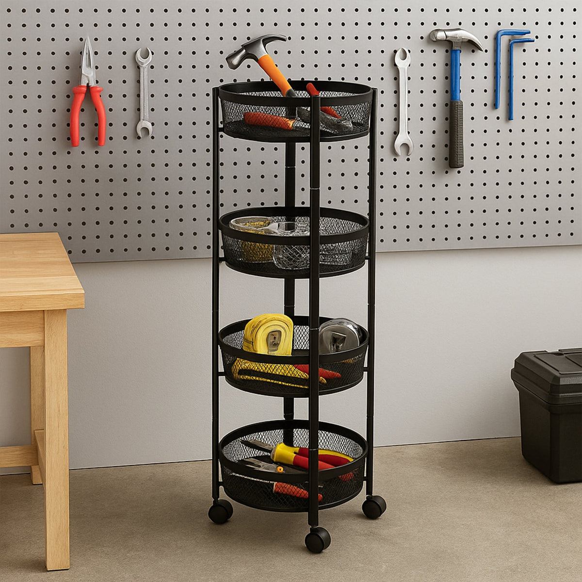 Round Mesh Basket Organizer