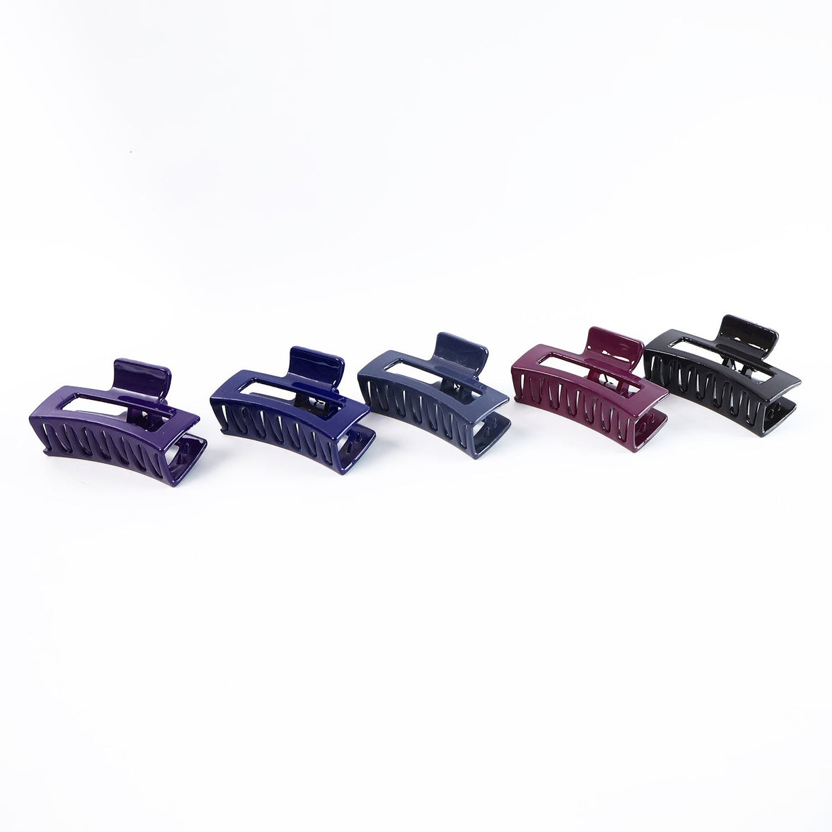 Matte Rectangle Hair Claw Clip for Women and Girls – Assorted Color Pack – 12 Pc
