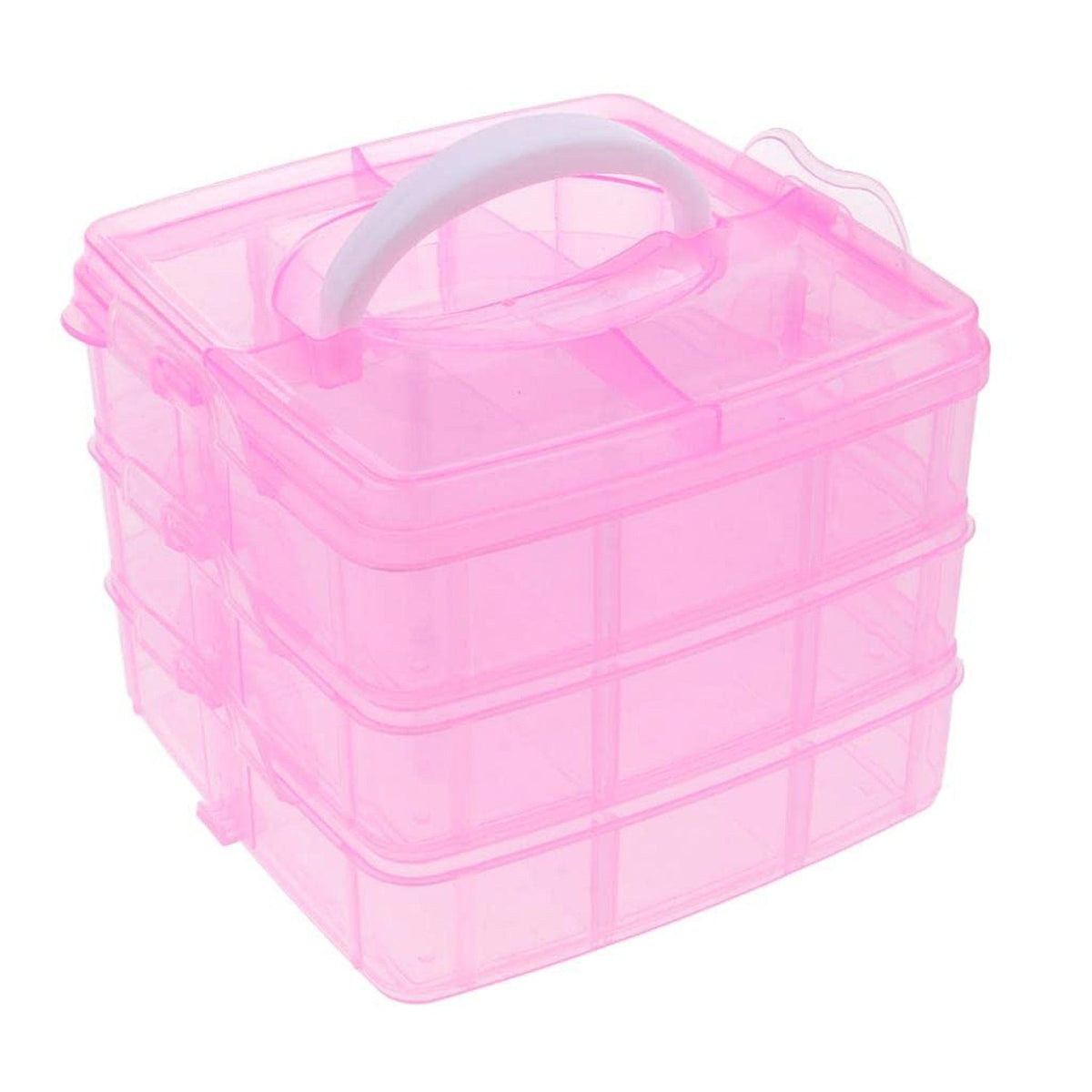 Versatile 18-Grid 3-Layer Transparent Plastic Organizer Box