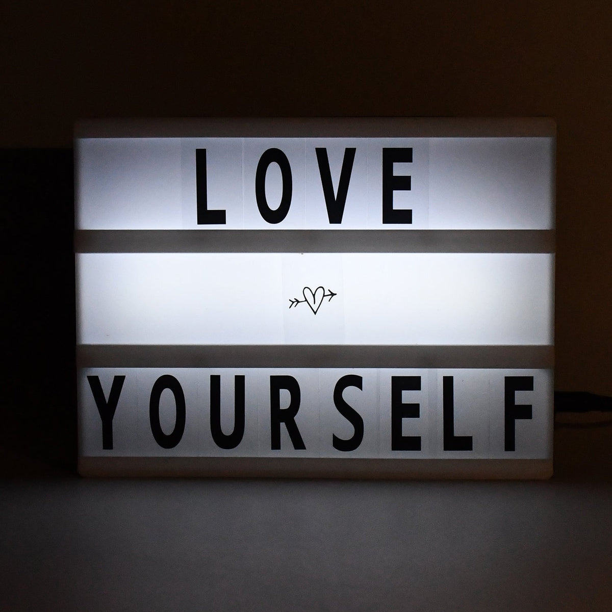 Black Mini A6 Magnetic Cinematic Light Box with 82 Characters and 10 Emojis (1 Set)