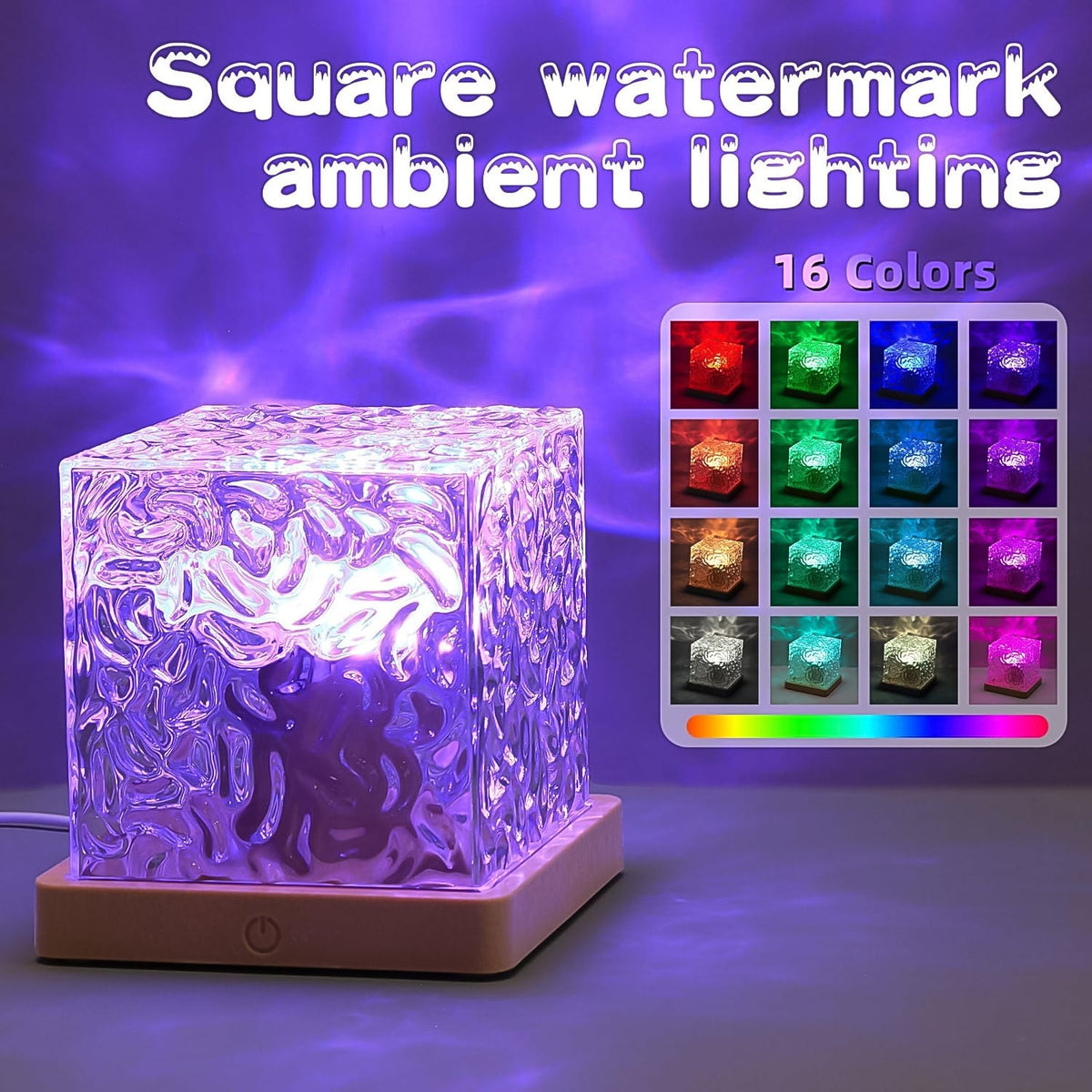 Ocean Wave Projector Lamp – 3D Water Wave LED Night Light with Remote