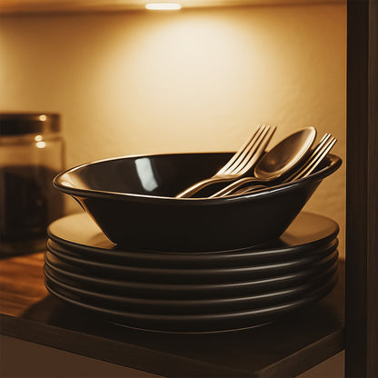Plastic Marin Serving Bowl – Elegant Oval Deep Bowl (1 Pc / Balck)