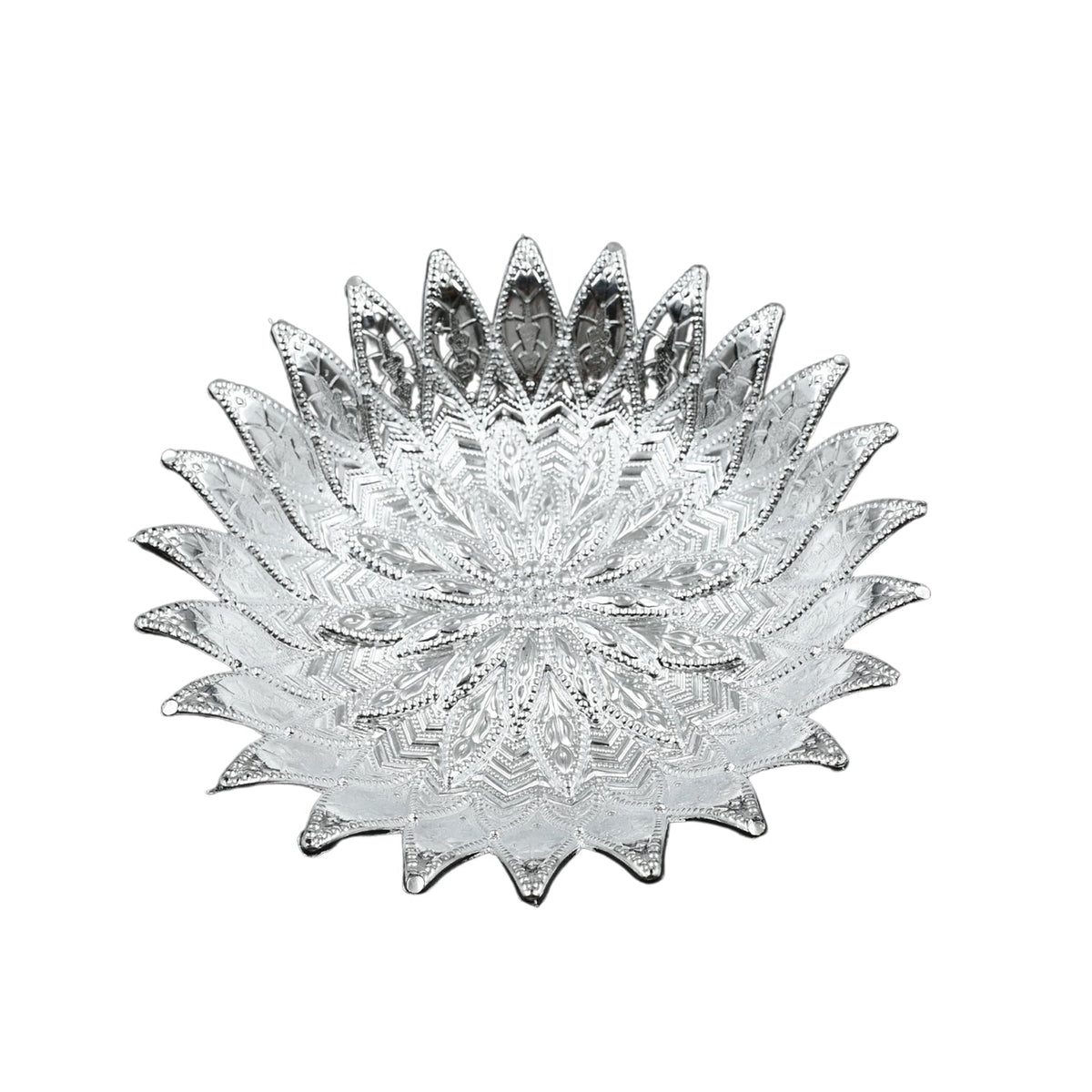 Decorative tray with silver plastic finish for festive occasions India