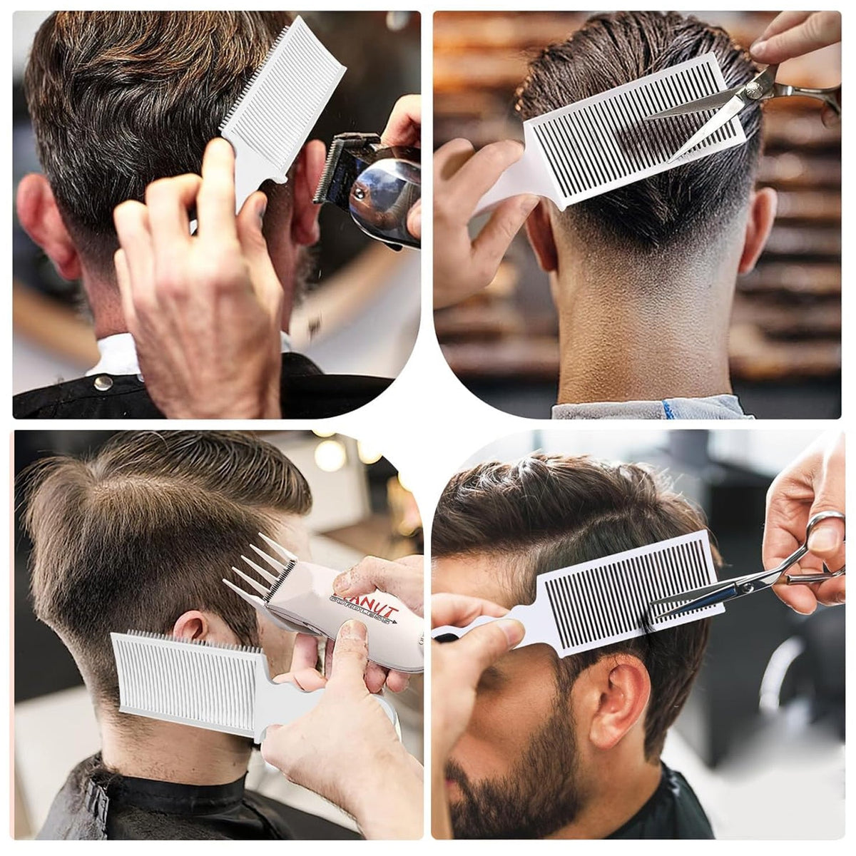 Ergonomic Flat Top Hair Clipper Comb – Styling Brush & Comb Tool (1 Pc)
