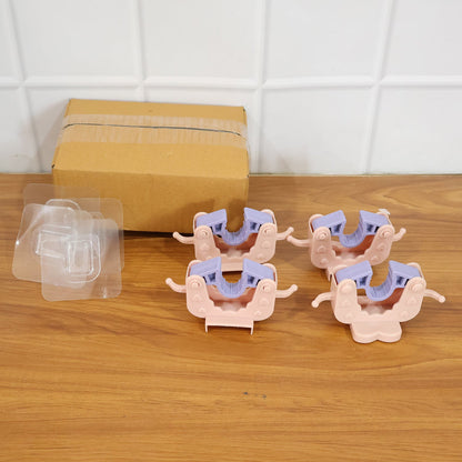 Wall Mounted Broom & Mop Holder Clips (4 Pc Set)