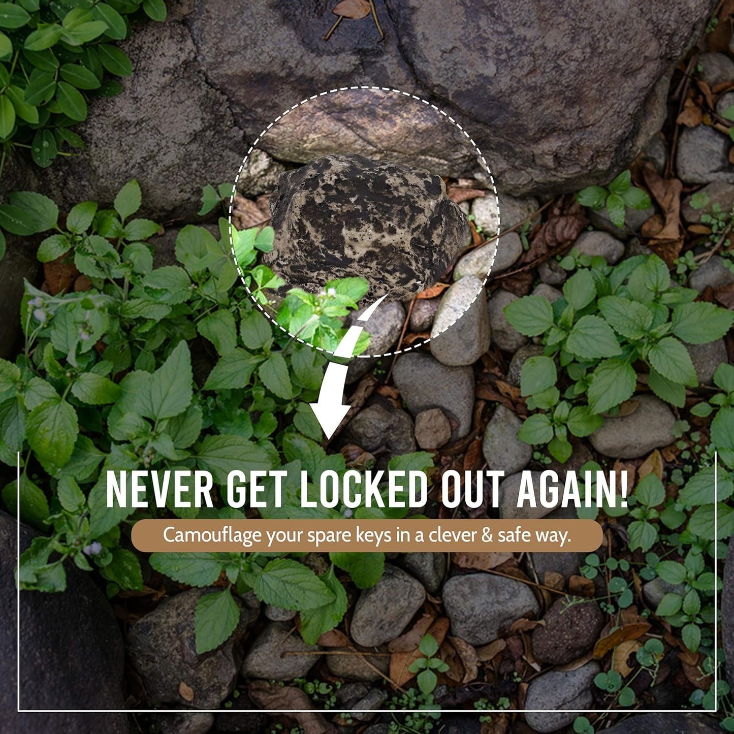 Realistic Fake Rock Key Hider – Weatherproof Outdoor Key Storage Emergencies (1 Pc)